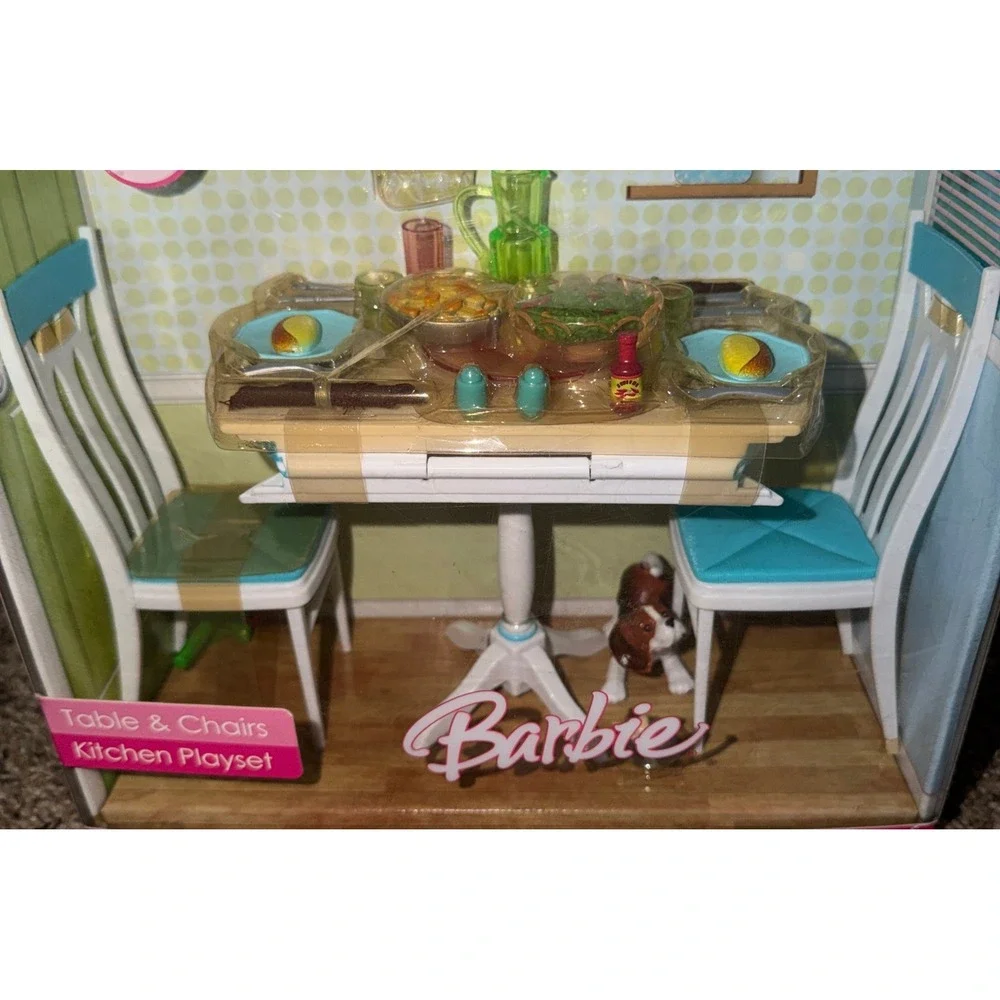 Mattel-Barbie Home Collection Table & Chairs Kitchen Set (NWT) Vintage